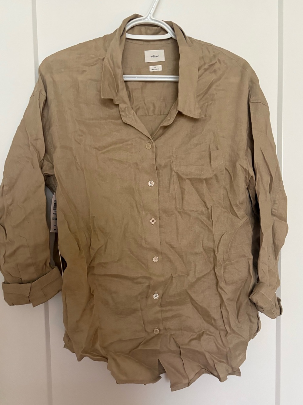 Wilfred Tan Button-Down Shirt - Lightweight Long Sleeve